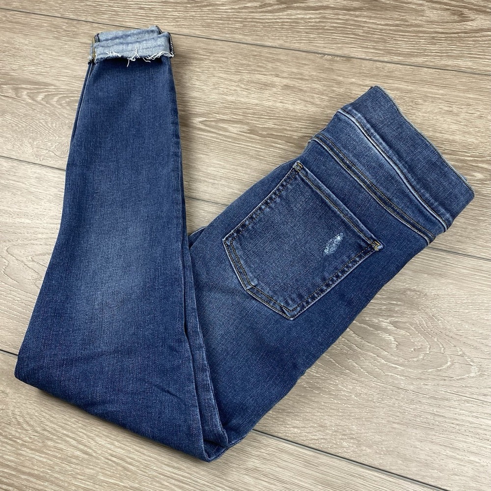 Spanx Women's Distressed Medium Wash Skinny Jeans Blue Size Medium New